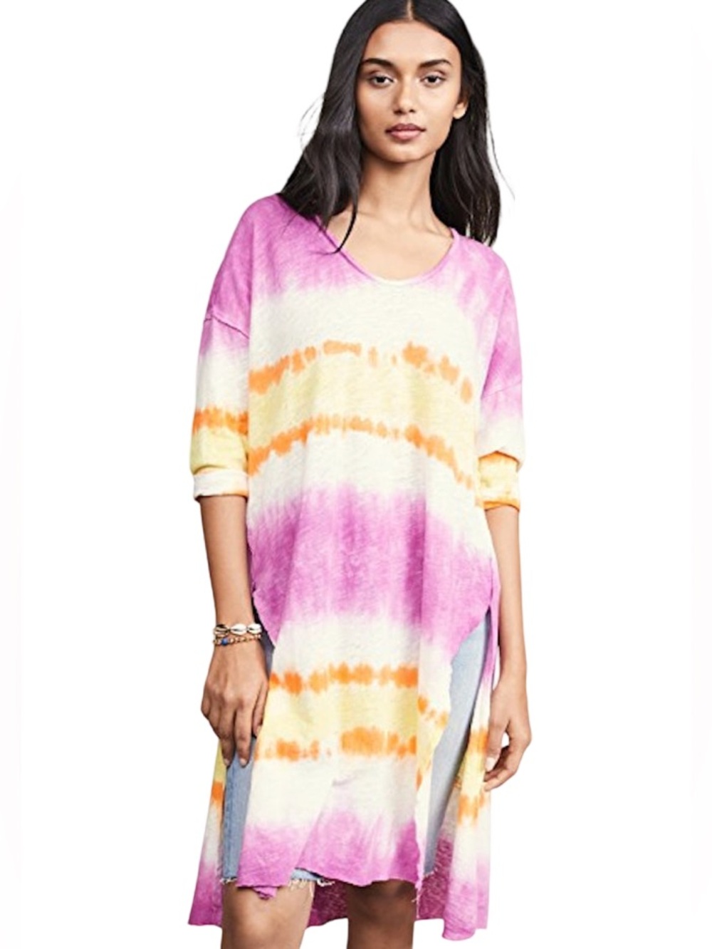 ▫️🔆💖 Free People Tie-Dye Mini Dress in Pink, Yellow, White 💖🔅▫️